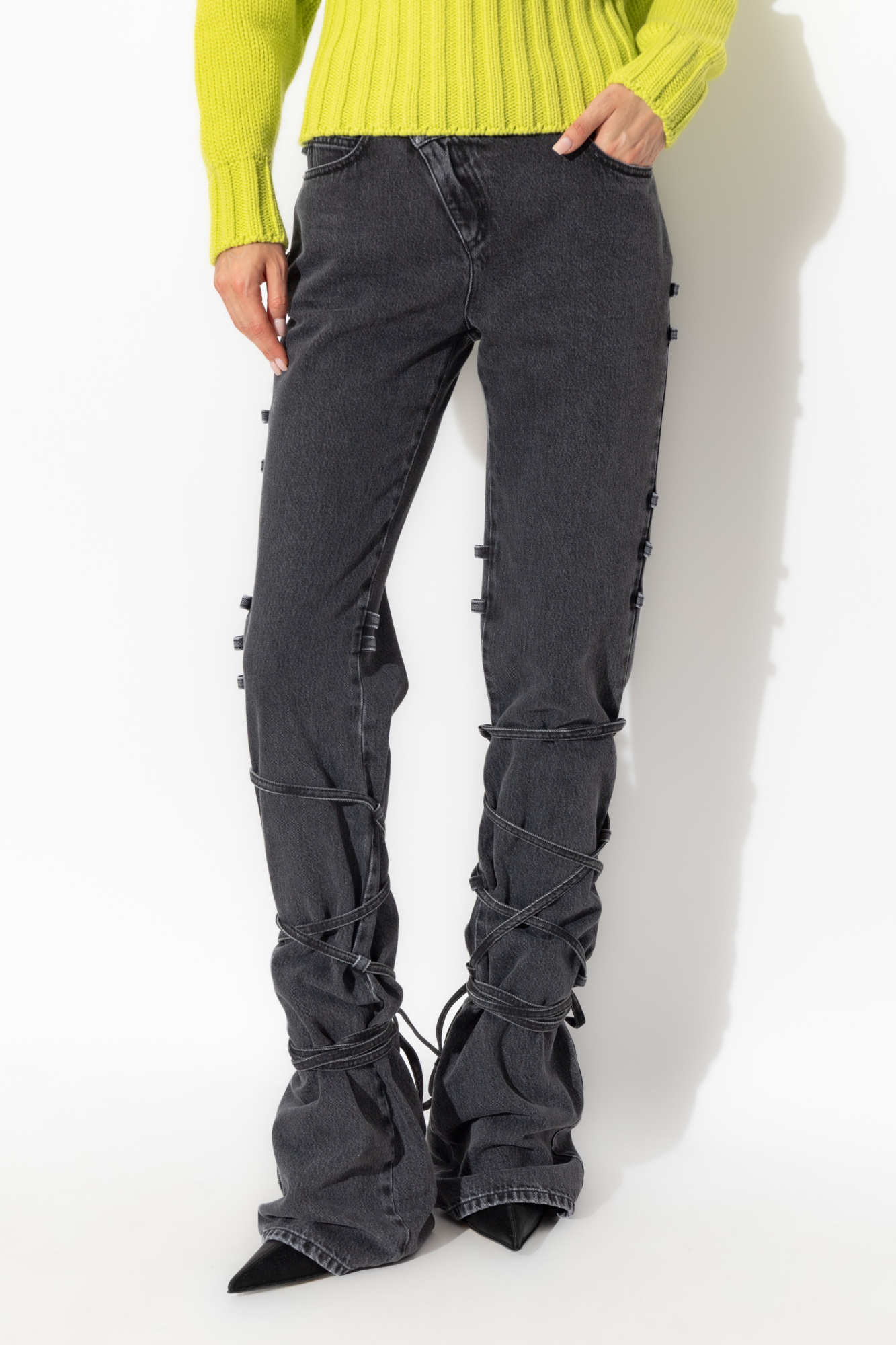 デニム・ジーパン alexander mcqueen JEANS (804375QMACX 1307) Alexander McQueen Jeans with laces | Women's Clothing | Vitkac